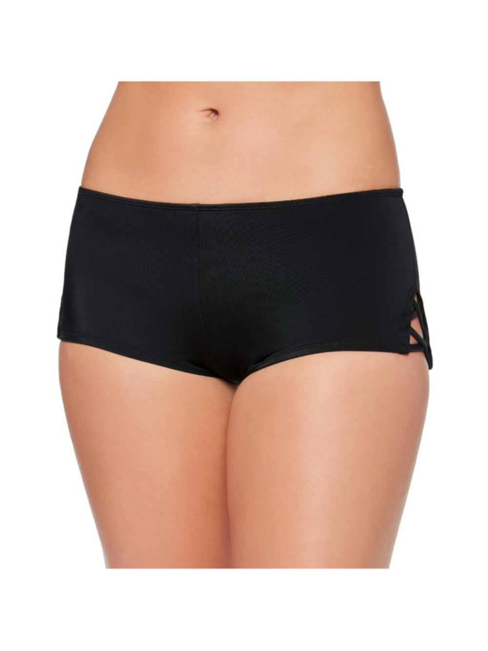 Salt + Cove Size Extra Large Black Strappy-Side Swim Boyshorts NWT